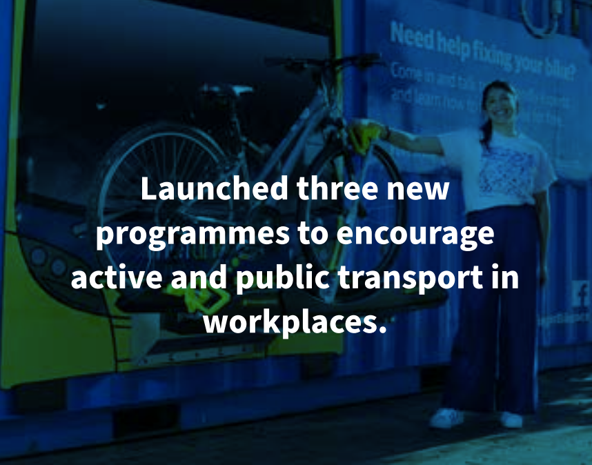 Launched three new programmes to encourage active and public transport in workplaces